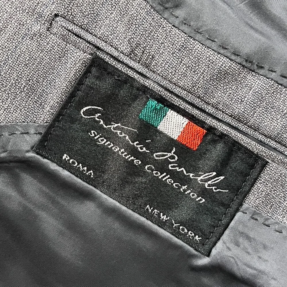 Antonio Parillo Blazer Jacket Men's 46R 100% Wool‎ Italian Designer Gray